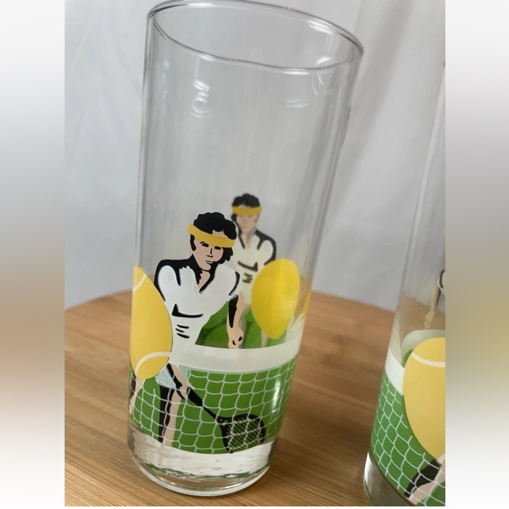 LIBBEY COOLER TUMBLER GLASSES‎ 14 OZ 80’s TENNIS VINTAGE SPORTS BAR CUPS - set 2 - Picture 4 of 12
